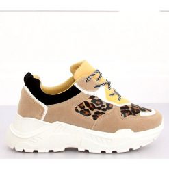 Brązowe Buty sportowe beżowe LV88P Leopard. Pomarańczowe buty sportowe damskie ButyModne, bez wzorów, sportowe. W wyprzedaży za 129,00 zł.