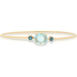 Wspaniała Bransoletka Złota - złoto 750, Topaz london blue,blue topaz. Żółte bransoletki damskie W.KRUK, z materiału, z topazem, złote. Za 5490,00 zł.