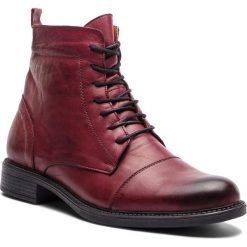 Kozaki LANQIER - 43A634 Bordowy. Czerwone buty zimowe męskie marki Lanqier, z materiału. W wyprzedaży za 219,00 zł.