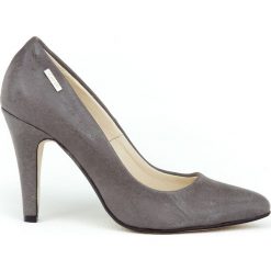 Szpilki - skóra naturalna - model 035 - kolor szary. Szare czółenka damskie Zapato, na imprezę, z nadrukiem, ze skóry, eleganckie, na wysokim obcasie, na obcasie, bez zapięcia. W wyprzedaży za 179,40 zł.