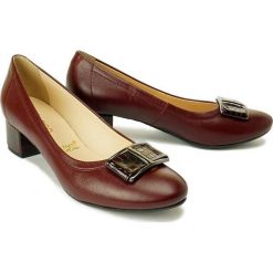 BIOECO BY ARKA 5632 1573+1845 bordo, czółenka damskie. Czółenka damskie Bioeco by Arka, bez wzorów, ze skóry, bez obcasa, na obcasie. Za 289,90 zł.