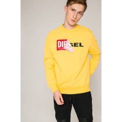 Diesel - Bluza. Żółte bluzy męskie marki Diesel, s, z nadrukiem, z bawełny, bez kaptura. W wyprzedaży za 269,90 zł.