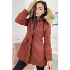 Kurtka typu parka z kapturem brązowy. Pomarańczowe kurtki damskie Tagless, l. Za 389,00 zł.