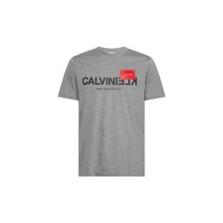 T-shirty z krótkim rękawem Calvin Klein Jeans K10K104502 TEXT REVERSE. Szare t-shirty męskie Calvin Klein Jeans, s, bez wzorów, z jeansu, bez kołnierzyka, krótkie. Za 179,67 zł.