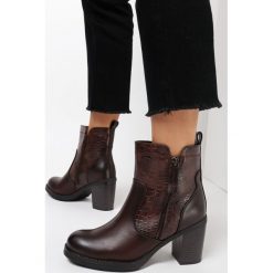 Bordowe Botki Hollia. Czerwone botki damskie Born2be, bez obcasa, na obcasie, bez zapięcia. Za 149,99 zł.