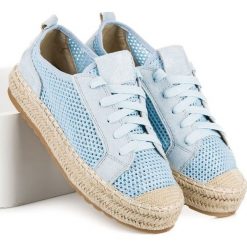 Espadryle damskie: Ażurowe espadryle na wiązanie Seastar niebieskie