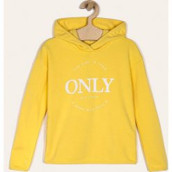 Kids Only - Bluza dziecięca 122-164 cm. Żółte bluzy dziewczęce Kids Only, z nadrukiem, z bawełny, bez rękawów, z kapturem. Za 119,90 zł.