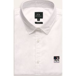 Armani Exchange - Koszula. Czarne koszule męskie Armani Exchange, s, bez wzorów, z bawełny, klasyczne, z klasycznym kołnierzykiem, z długim rękawem. Za 379,90 zł.