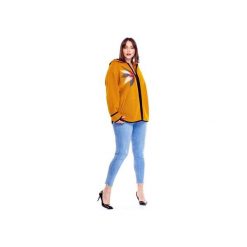 Sweter z wyszywanym kwiatem. Żółte swetry damskie Bird, xl, bez wzorów, bez rękawów, bez kaptura. Za 332,00 zł.