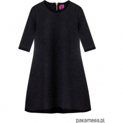 Sukienka dresowa dziecięca typu klosz grafit. Czarne sukienki dziewczęce Pakamera, z dresówki. Za 69,00 zł.