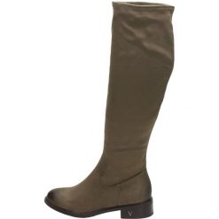 Kozaki damskie VINCEZA 16076 KHAKI. Brązowe kozaki damskie Vinceza, klasyczne, na wysokim obcasie, na obcasie, bez zapięcia. W wyprzedaży za 159,00 zł.