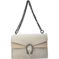 Torebki klasyczne damskie: Skórzana torebka w kolorze beżowym – (S)27,5 x (W)18 x (G)9,5 cm