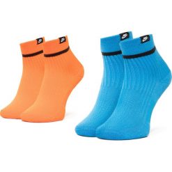 Zestaw 2 par wysokich skarpet damskich NIKE - SK0206 910 Niebieski Pomarańczowy. Pomarańczowe skarpetki damskie Nike, z elastanu. Za 79,00 zł.