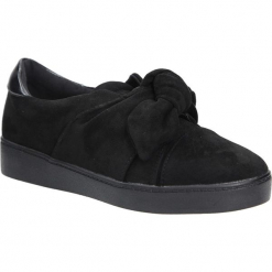Czarne półbuty slip on z kokardą Casu A-158. Czarne półbuty damskie Casu, bez wzorów, bez obcasa, bez zapięcia. Za 49,99 zł.