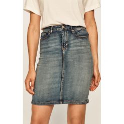 Vila - Spódnica jeansowa. Niebieskie spódniczki damskie Vila, na co dzień, s, bez wzorów, z elastanu, casualowe, z podwyższonym stanem, mini, ołówkowe. Za 129,90 zł.