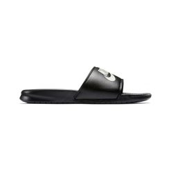 Klapki Nike Benassi JDI (343880-090). Czarne kapcie męskie Nike, bez wzorów, z materiału. Za 99,99 zł.