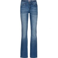 Wygodne dżinsy ze stretchem BOOTCUT bonprix niebieski. Niebieskie spodnie damskie bonprix. Za 89,99 zł.