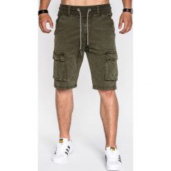 KRÓTKIE SPODENKI MĘSKIE BOJÓWKI P527 - ZIELONE. Zielone spodenki i szorty męskie Ombre Clothing, m, bez wzorów, z bawełny, krótkie. Za 59,00 zł.