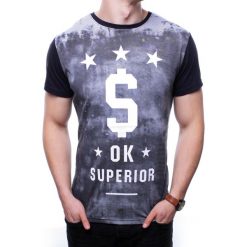 Koszulka męska t-shirt czarny Recea. Czarne koszulki męskie Recea, xl, z nadrukiem, z bawełny, klasyczne, bez kołnierzyka, bez rękawów. Za 43,16 zł.
