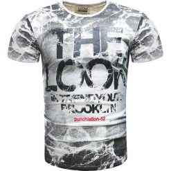 Koszulka męska t-shirt z nadrukiem biały Recea. Białe t-shirty męskie Recea, s, z nadrukiem, z bawełny, klasyczne, bez kołnierzyka. Za 39,99 zł.