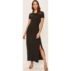 Vero Moda - Sukienka. Czarne sukienki damskie Vero Moda, na co dzień, s, bez wzorów, z elastanu, casualowe, z okrągłym kołnierzem, z krótkim rękawem, krótkie, midi, proste. Za 129,90 zł.