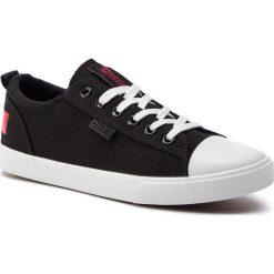 Trampki BIG STAR - DD274877 Black. Czarne półbuty damskie BIG STAR, bez wzorów, z gumy, bez zapięcia. W wyprzedaży za 99,00 zł.