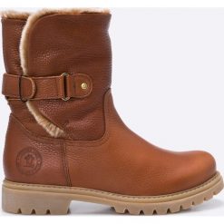 Panama Jack - Botki. Brązowe botki damskie na obcasie Panama Jack, z materiału, z okrągłym noskiem. W wyprzedaży za 459,90 zł.