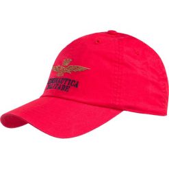 Czapka AERONAUTICA MILITARE Czerwony. Czerwone czapki męskie marki Aeronautica Militare, z haftami, z tkaniny. Za 170,00 zł.