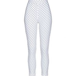 Legginsy w kropki bonprix biało-czarny w kropki. Białe legginsy damskie bonprix, bez wzorów. Za 54,99 zł.