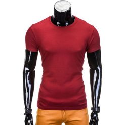 T-SHIRT MĘSKI BEZ NADRUKU S620 - BORDOWY. Czerwone t-shirty męskie z nadrukiem marki Inny, m, z klasycznym kołnierzykiem. Za 12,99 zł.