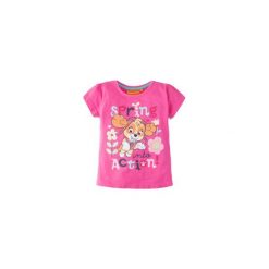 Bluzka dziewczęca we wzory, kolorowa Psi Patrol. Różowe t-shirty dziewczęce TXM, w kolorowe wzory. Za 14,99 zł.