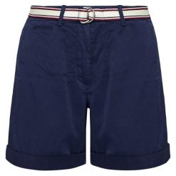Szorty materiałowe TOMMY HILFIGER Dobby WW0WW27569. Różowe szorty damskie TOMMY HILFIGER, bez wzorów, z elastanu. Za 449,00 zł.
