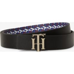 Tommy Hilfiger - Damski pasek dwustronny ze skóry, czarny. Czarne paski damskie TOMMY HILFIGER, w paski, ze skóry. Za 269,95 zł.
