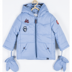 Kurtka. Niebieskie kurtki chłopięce SUPER COOL, bez wzorów, z bawełny, długie, bez kaptura. Za 125,90 zł.