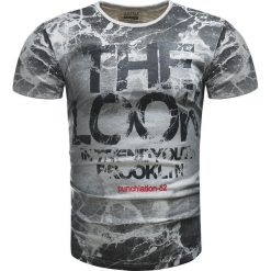Koszulka męska t-shirt z nadrukiem szary Recea. Szare koszulki męskie Recea, s, z nadrukiem, z bawełny, klasyczne, bez kołnierzyka. Za 39,99 zł.