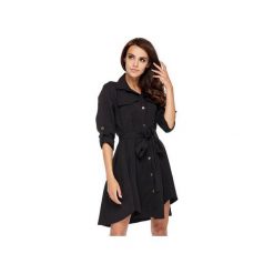 Sukienka Military Chic. Czarne sukienki damskie Ooh la la, do pracy, bez wzorów, z poliesteru, biznesowe, bez kołnierzyka, bez rękawów. Za 209,00 zł.