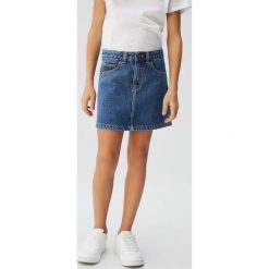 Mango Kids - Spódnica dziecięca Sue 110-164 cm. Niebieskie spódniczki dziewczęce Mango Kids, na co dzień, bez wzorów, z bawełny, mini, proste. Za 59,99 zł.