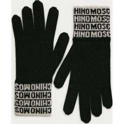 Moschino - Rękawiczki. Czarne rękawiczki damskie MOSCHINO, bez wzorów, z wiskozy. Za 319,90 zł.
