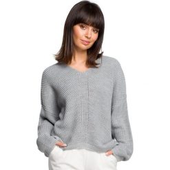 BeWear sweter damski BK026 uni szary. Szare swetry damskie BeWear, bez wzorów, bez rękawów, bez kaptura. Za 189,00 zł.