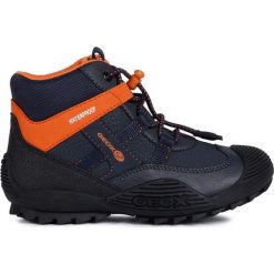 Geox buty chłopięce Atreus 27 niebieski/pomarańczowy. Pomarańczowe buty chłopięce zimowe Geox, z gumy, bez zapięcia. Za 259,00 zł.