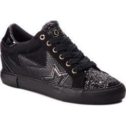 Sneakersy GUESS - FLPOT4 PEL12 BLACK. Czarne sneakersy damskie Guess, z materiału. Za 439,00 zł.