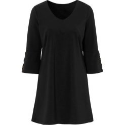 Cellbes Tunika czarny female czarny 42/44. Czarne tuniki damskie Cellbes, bez wzorów, z dżerseju, eleganckie, z dekoltem w serek, bez rękawów. W wyprzedaży za 54,00 zł.