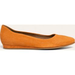 Tamaris - Baleriny skórzane. Pomarańczowe baleriny damskie Tamaris, bez wzorów, ze skóry, bez obcasa, na obcasie. Za 219,90 zł.