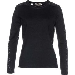 Sweter z połyskującymi kamieniami bonprix czarny. Czarne swetry klasyczne damskie bonprix. Za 69,99 zł.