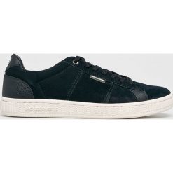 Jack & Jones - Tenisówki. Niebieskie trampki męskie Jack & Jones, bez wzorów, ze skóry, na sznurówki. W wyprzedaży za 179,90 zł.