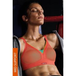 Biustonosz sportowy Shock Absorber S015F 07N bez fiszbinów. Brązowe biustonosze sportowe damskie marki Astratex, z haftami, z mikrofibry. Za 182,99 zł.