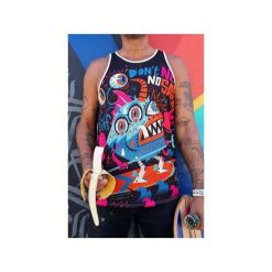 GONE SURFING MESH TANK TOP. Szare bluzki damskie Don't need no samurai, s, bez wzorów, z meshu, bez kołnierzyka, bez rękawów. Za 159,00 zł.