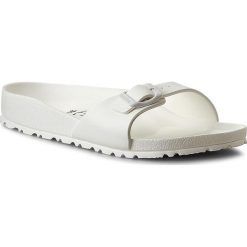Klapki BIRKENSTOCK - Madrid 0128183 White. Białe klapki damskie Birkenstock, bez wzorów, z tworzywa sztucznego, bez obcasa. Za 109,00 zł.