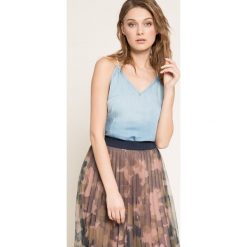 Pepe Jeans - Top. Niebieskie topy damskie marki Pepe Jeans, s, ze lnu. W wyprzedaży za 159,90 zł.