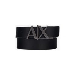 Armani Exchange Pasek Czarny. Czarne paski męskie Armani Exchange, w paski, ze skóry. Za 245,95 zł.